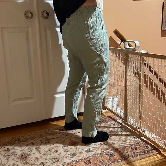 Bassike Herringbone Utility Pants In Sage Green - Picture 13 of 13